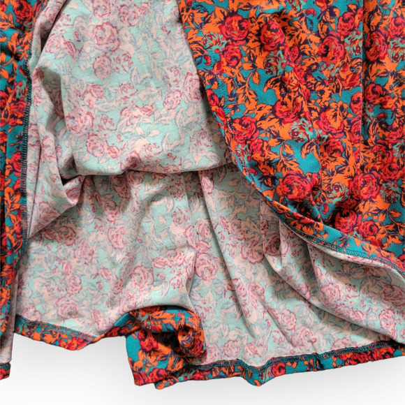 Lularoe Madison Box Pleats w/ Pockets Floral Pink/Green Skirt Women Sz XL - Picture 7 of 8